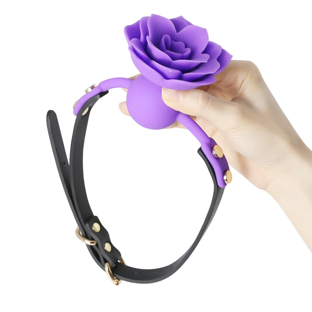Silicone Respirável Rose Ball Gag, Bondage Gag, Boca Aberta Gags, Fixação Oral, BDSM, Brinquedos Sexuais Adultos, Jogos de Casais