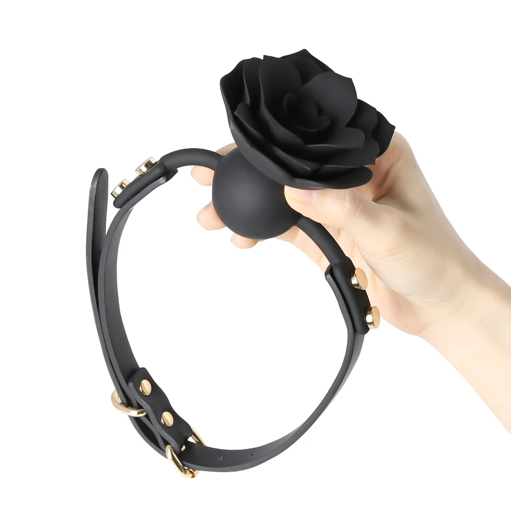 Silicone Respirável Rose Ball Gag, Bondage Gag, Boca Aberta Gags, Fixação Oral, BDSM, Brinquedos Sexuais Adultos, Jogos de Casais