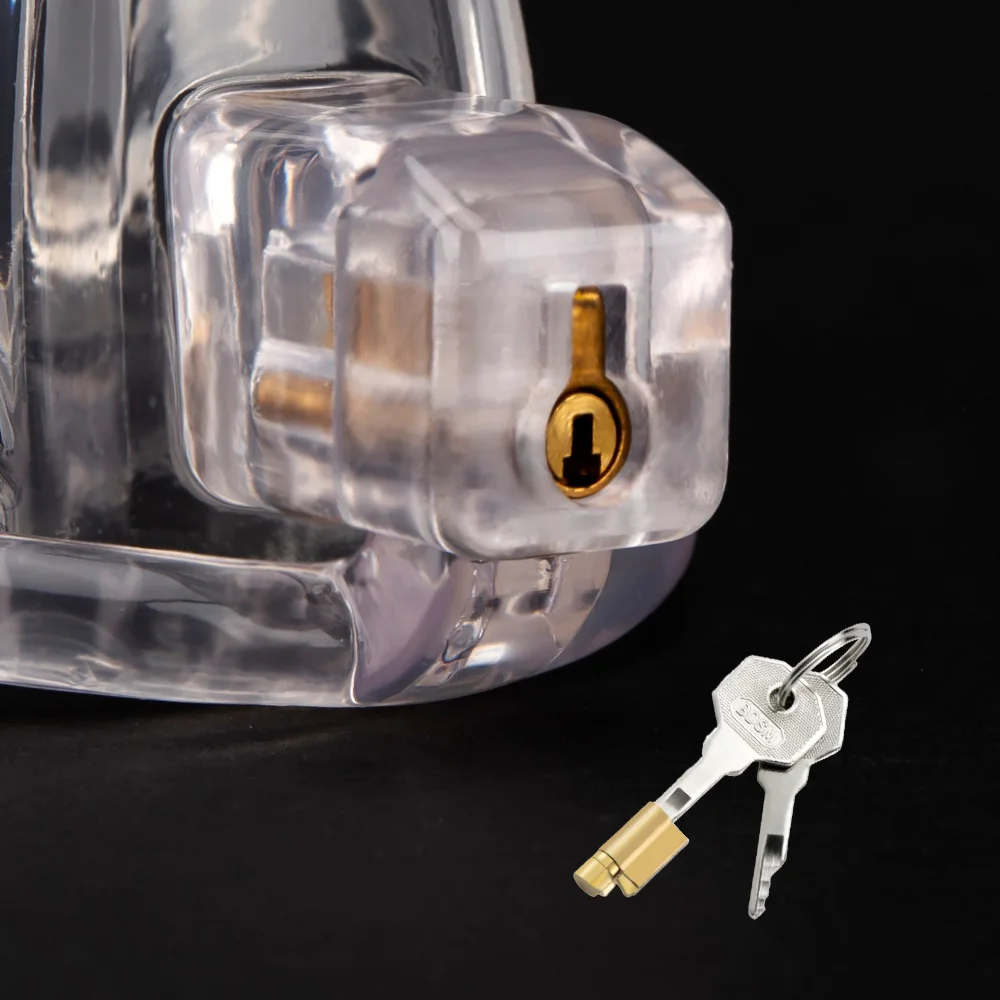 Gaiola de castidade clara para homens, gaiola de galo masculino, anel de pênis, trava, cinto de treinamento, brinquedos sexuais BDSM, impressão 3D, novo