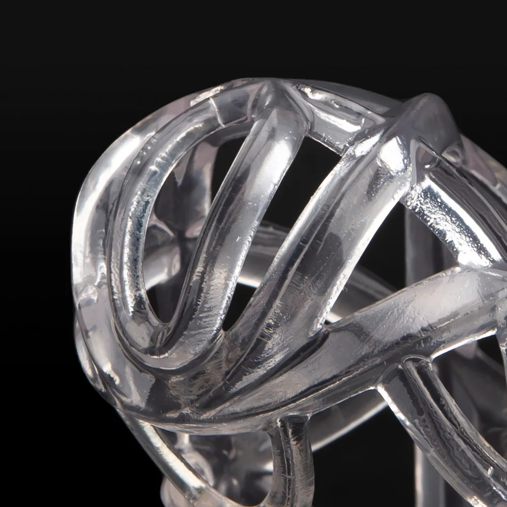 Gaiola de castidade clara para homens, gaiola de galo masculino, anel de pênis, trava, cinto de treinamento, brinquedos sexuais BDSM, impressão 3D, novo