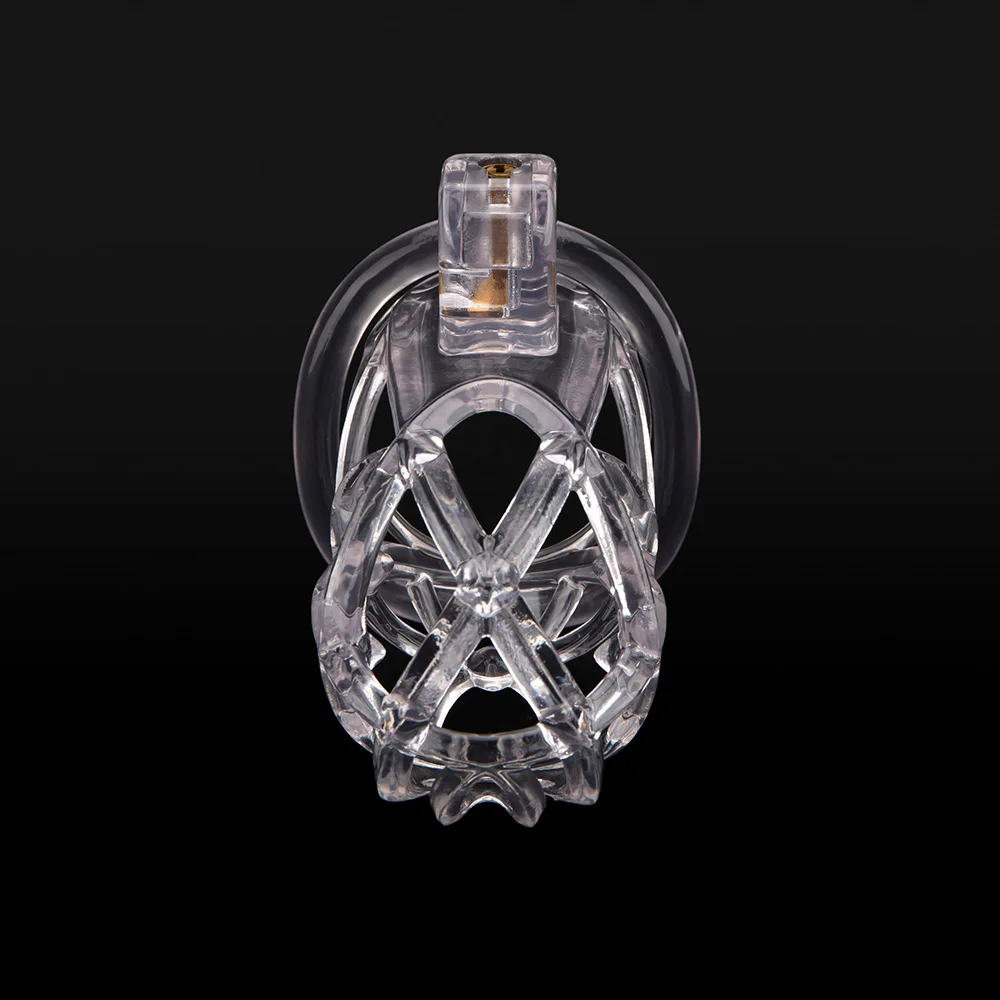 Gaiola de castidade clara para homens, gaiola de galo masculino, anel de pênis, trava, cinto de treinamento, brinquedos sexuais BDSM, impressão 3D, novo