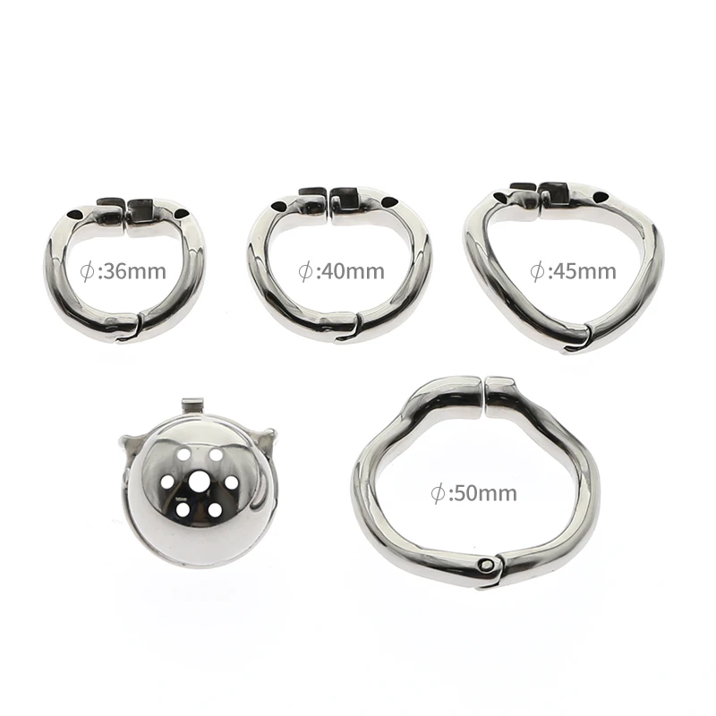 Gaiola de castidade em aço inoxidável para homens, fechamento pequeno do pénis do metal, gaiola do galo, anel uretral, brinquedo do sexo do BDSM, escravidão erótica, novo