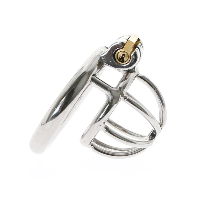 Gaiola de castidade em aço inoxidável para homens, fechamento pequeno do pénis do metal, gaiola do galo, anel uretral, brinquedo do sexo do BDSM, escravidão erótica, novo