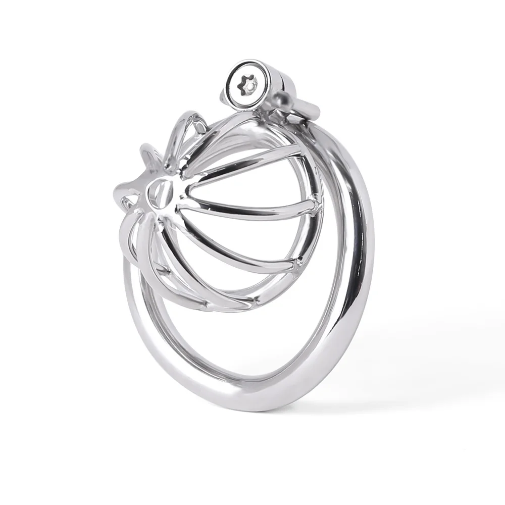 Gaiola de castidade em aço inoxidável para homens, fechamento pequeno do pénis do metal, gaiola do galo, anel uretral, brinquedo do sexo do BDSM, escravidão erótica, novo