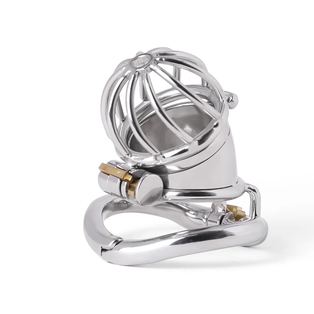 Gaiola de castidade em aço inoxidável para homens, fechamento pequeno do pénis do metal, gaiola do galo, anel uretral, brinquedo do sexo do BDSM, escravidão erótica, novo