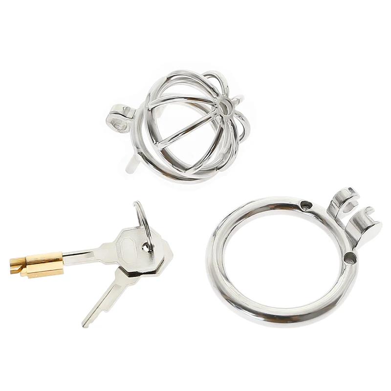 Gaiola de castidade em aço inoxidável para homens, fechamento pequeno do pénis do metal, gaiola do galo, anel uretral, brinquedo do sexo do BDSM, escravidão erótica, novo