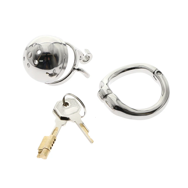 Gaiola de castidade em aço inoxidável para homens, fechamento pequeno do pénis do metal, gaiola do galo, anel uretral, brinquedo do sexo do BDSM, escravidão erótica, novo