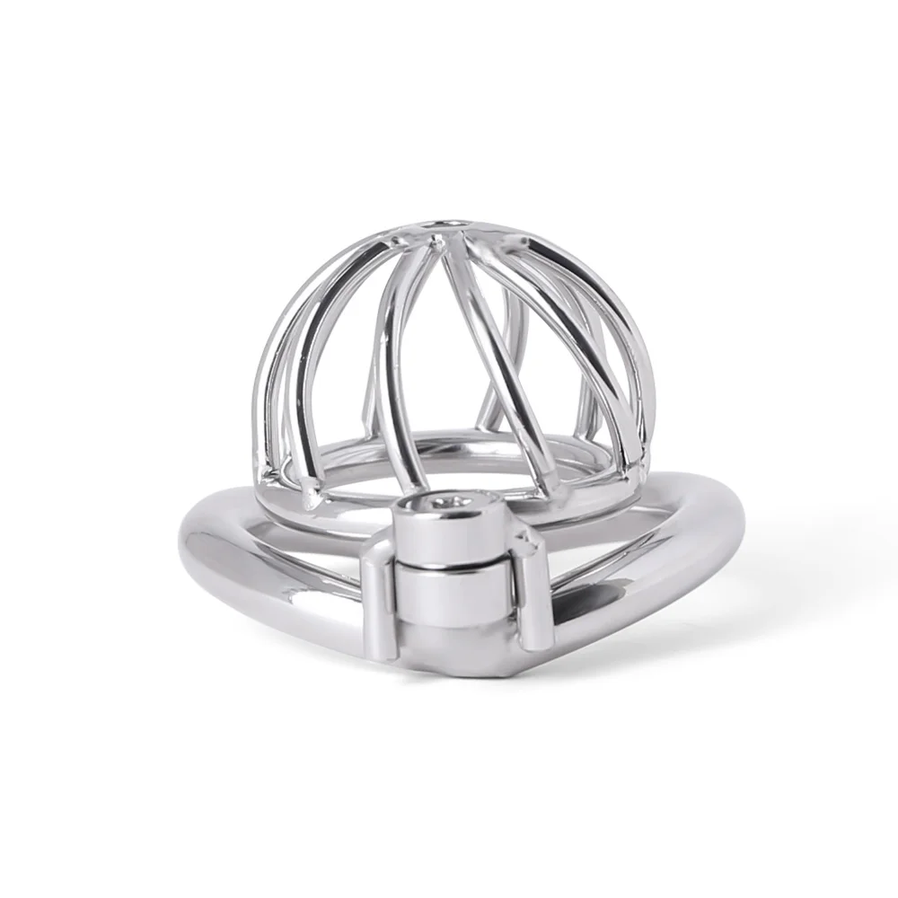 Gaiola de castidade em aço inoxidável para homens, fechamento pequeno do pénis do metal, gaiola do galo, anel uretral, brinquedo do sexo do BDSM, escravidão erótica, novo