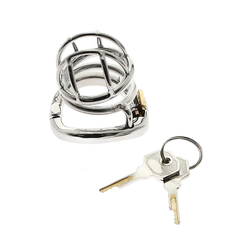 Gaiola de castidade em aço inoxidável para homens, fechamento pequeno do pénis do metal, gaiola do galo, anel uretral, brinquedo do sexo do BDSM, escravidão erótica, novo
