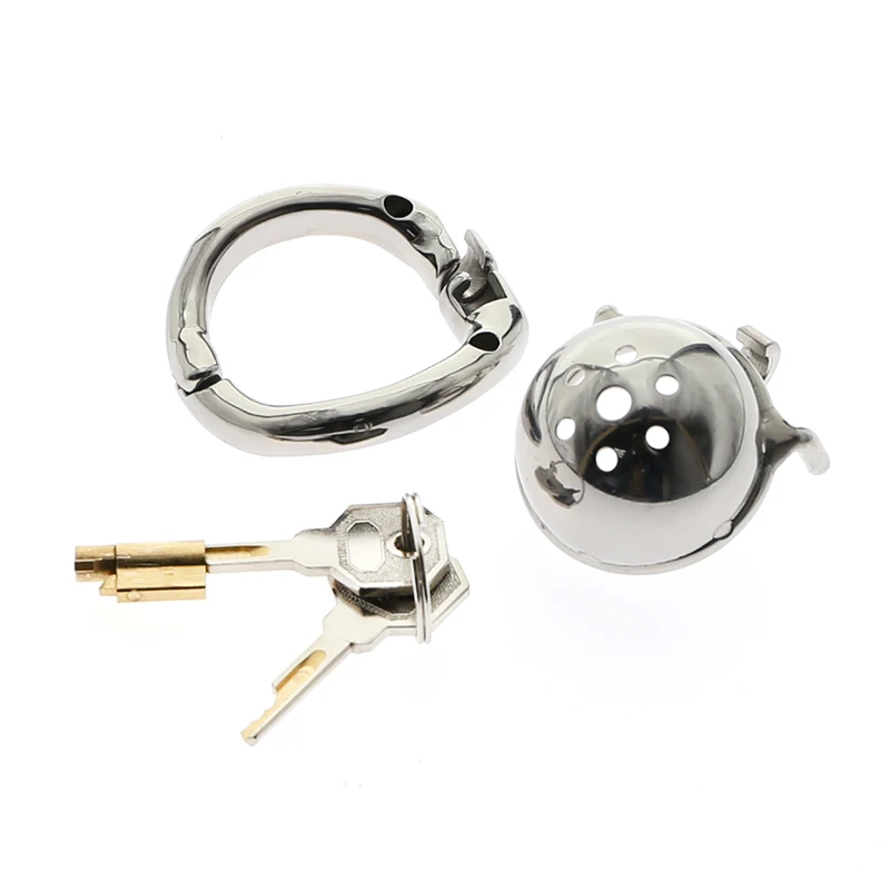 Gaiola de castidade em aço inoxidável para homens, fechamento pequeno do pénis do metal, gaiola do galo, anel uretral, brinquedo do sexo do BDSM, escravidão erótica, novo