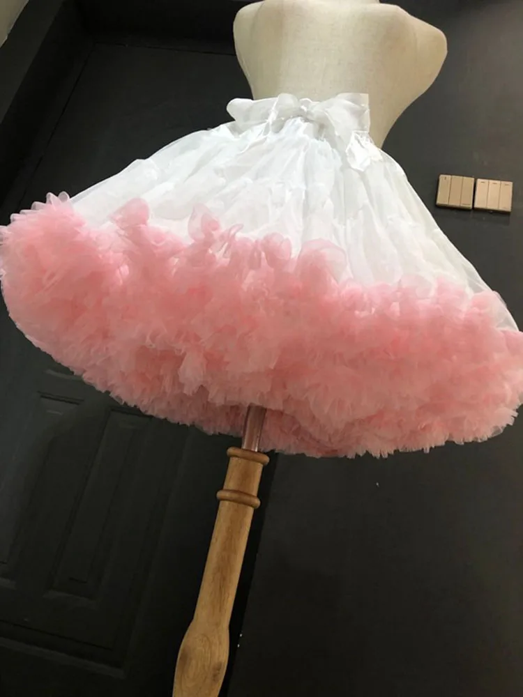 Anáguas estilo flor Lolita para mulheres, tutu, inchado, saia cancan, sob crinolina, bojo interior, cosplay para vestidos de casamento