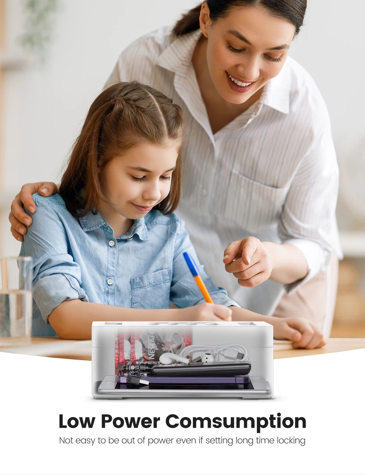 Vaydeer-Metal Bloqueio Cronometrado Para Iphone, Dispositivo De Jogo, iPad, Tablet, Bloqueio Do Telefone Auto-Controle, Bloqueio De Criança, Display LED