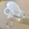 Cinto de castidade gaiola pequena de silicone translúcido com anel transparente