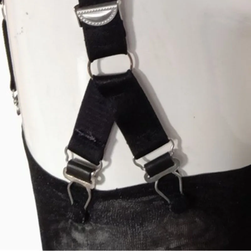 Cinto suspenso de renda de cintura alta feminino, meias sexy, conjunto de lingerie retrô, cinto de liga vintage, 6 correias, 12 garras