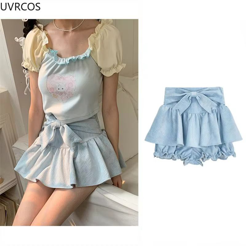 Lolita Mini-saia, Cintura alta, Plissada, Rosa, Bandagem, Coreano, Sexy, Linha A, Mini, Curto, Kawaii, Y2k, Meninas