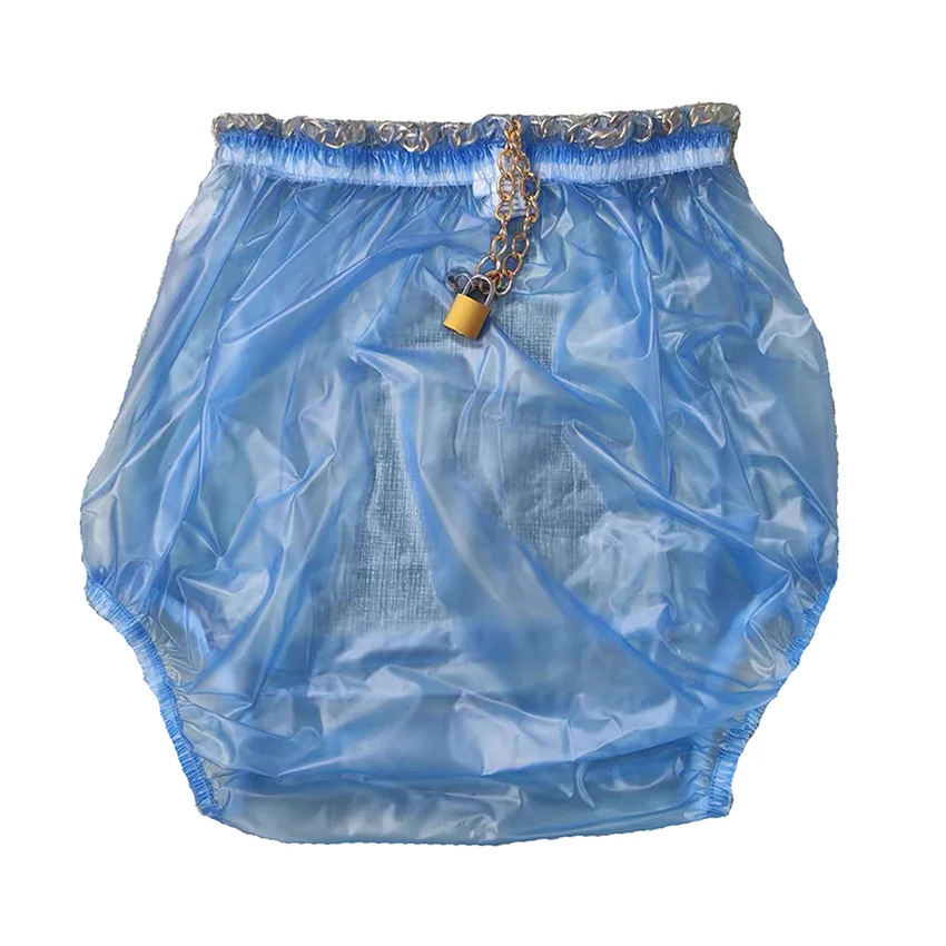 LangKee-Haian ABDL calças plásticas, Pull-On Locking, cor azul