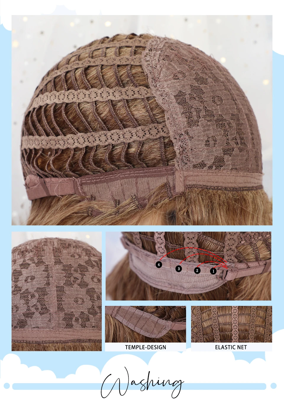 Synthetic Wigs with Bangs Cosplay Wig for Women High Temperature Natural Fake Hair