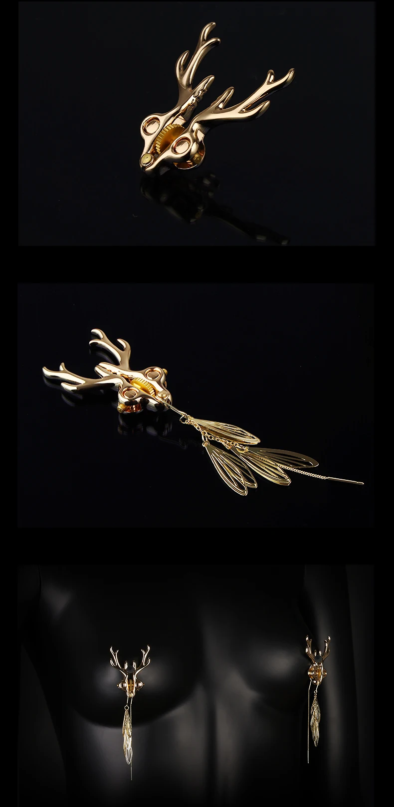 Zinc Alloy Deer Modeling Nipple Clamps SM Sexual Couples Clitoral Stimulation Teasing Nipple Flirting Punishment Props Supplies Zinc Alloy Deer Modeling Nipple Clamps SM Sexual Couples Clitoral Stimulation Teasing Nipple Flirting Punishment Props Supplies