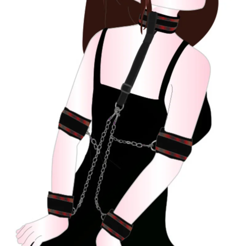 Fetish Anti Back Connection Collar Handcuffs Sex Bondage Set Restraint SM Slave Sex Toy For Couples Erotic Products Fetish Anti Back Connection Collar Handcuffs Sex Bondage Set Restraint SM Slave Sex Toy For Couples Erotic Products