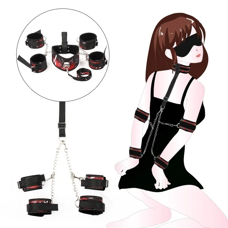Fetish Anti Back Connection Collar Handcuffs Sex Bondage Set Restraint SM Slave Sex Toy For Couples Erotic Products Fetish Anti Back Connection Collar Handcuffs Sex Bondage Set Restraint SM Slave Sex Toy For Couples Erotic Products