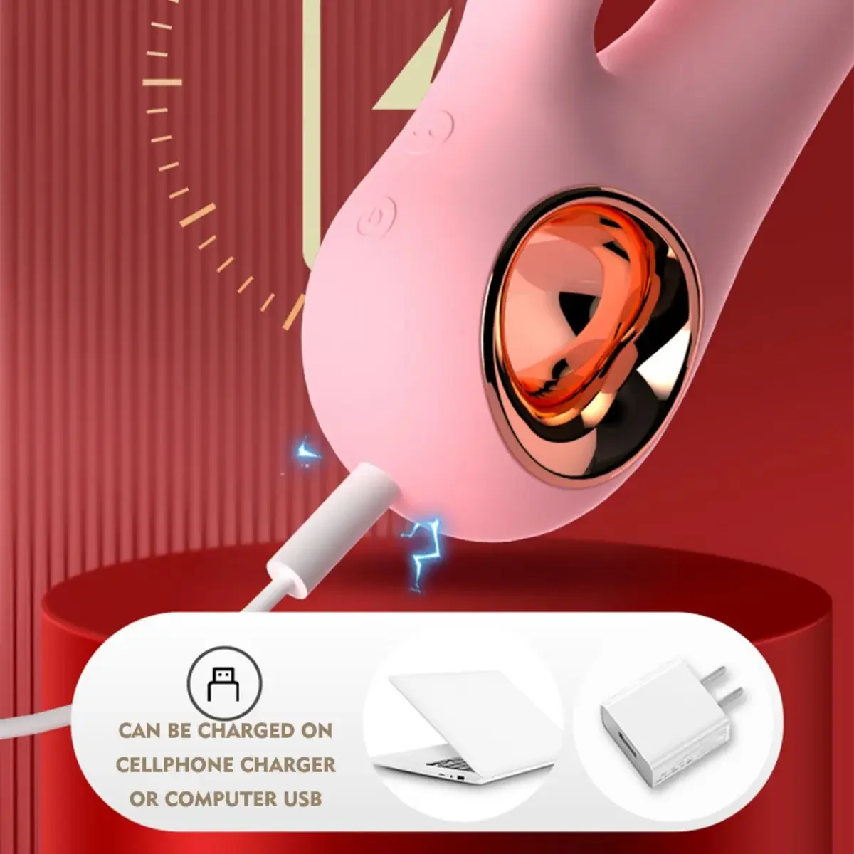 Laile Magic Wand Second Generation AV Wand Warm Tongue Lick Double Shock Female Masturbation Massager Adult Sex Products