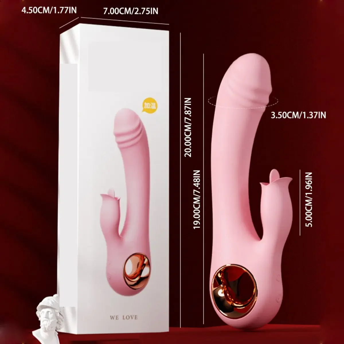 Laile Magic Wand Second Generation AV Wand Warm Tongue Lick Double Shock Female Masturbation Massager Adult Sex Products