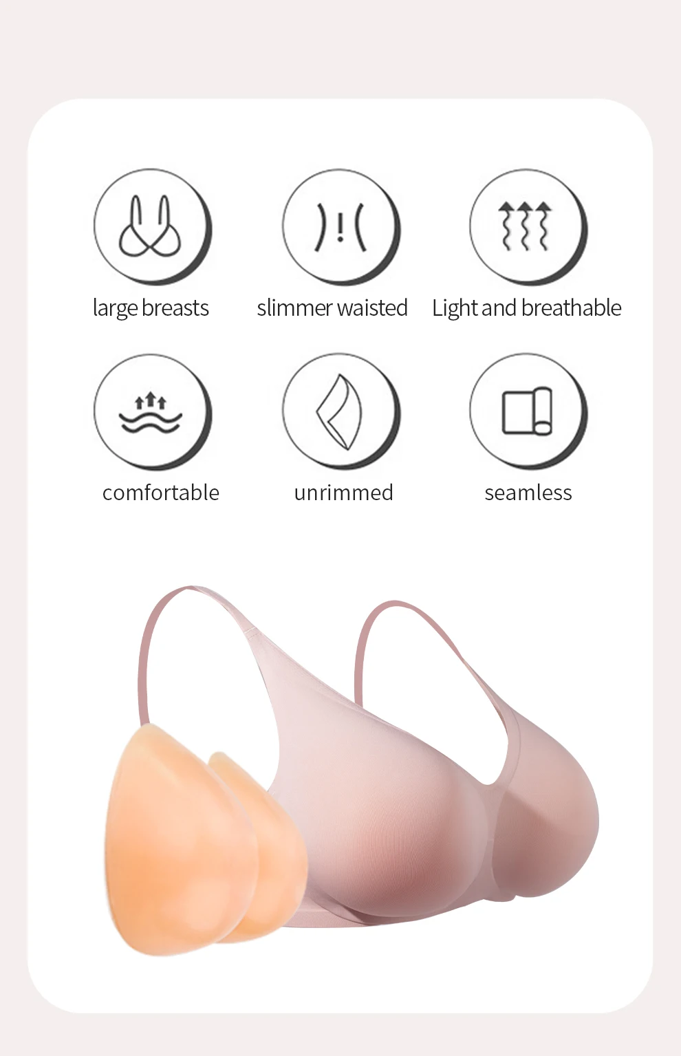 LERVANLA Female Anchor Exclusive Fake Chest Underwear With Small Breasts Showing Big Breasts Simulation Silicone Breast Pads