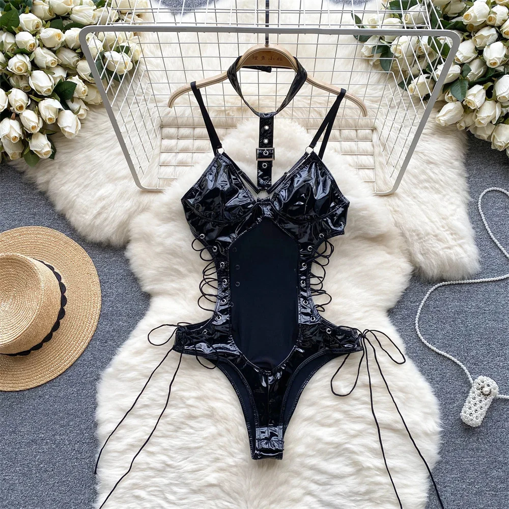 Bunny Girl Solid Color Slim Sexy Bodysuit Strapless Erotic Lingerie Cosplay Uniform Pajamas Pad Women Nightwear Jumper Playsuit