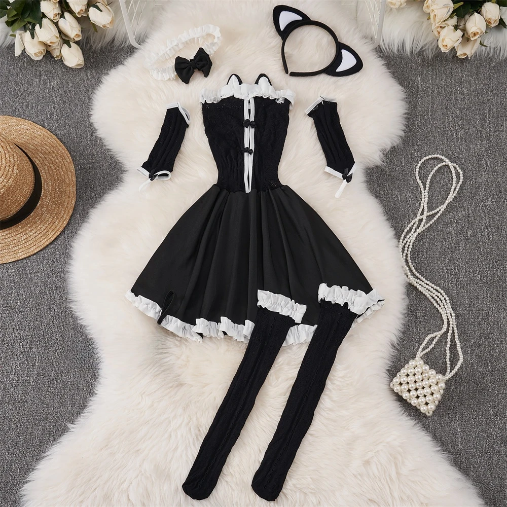 Bunny Girl Solid Color Slim Sexy Bodysuit Strapless Erotic Lingerie Cosplay Uniform Pajamas Pad Women Nightwear Jumper Playsuit