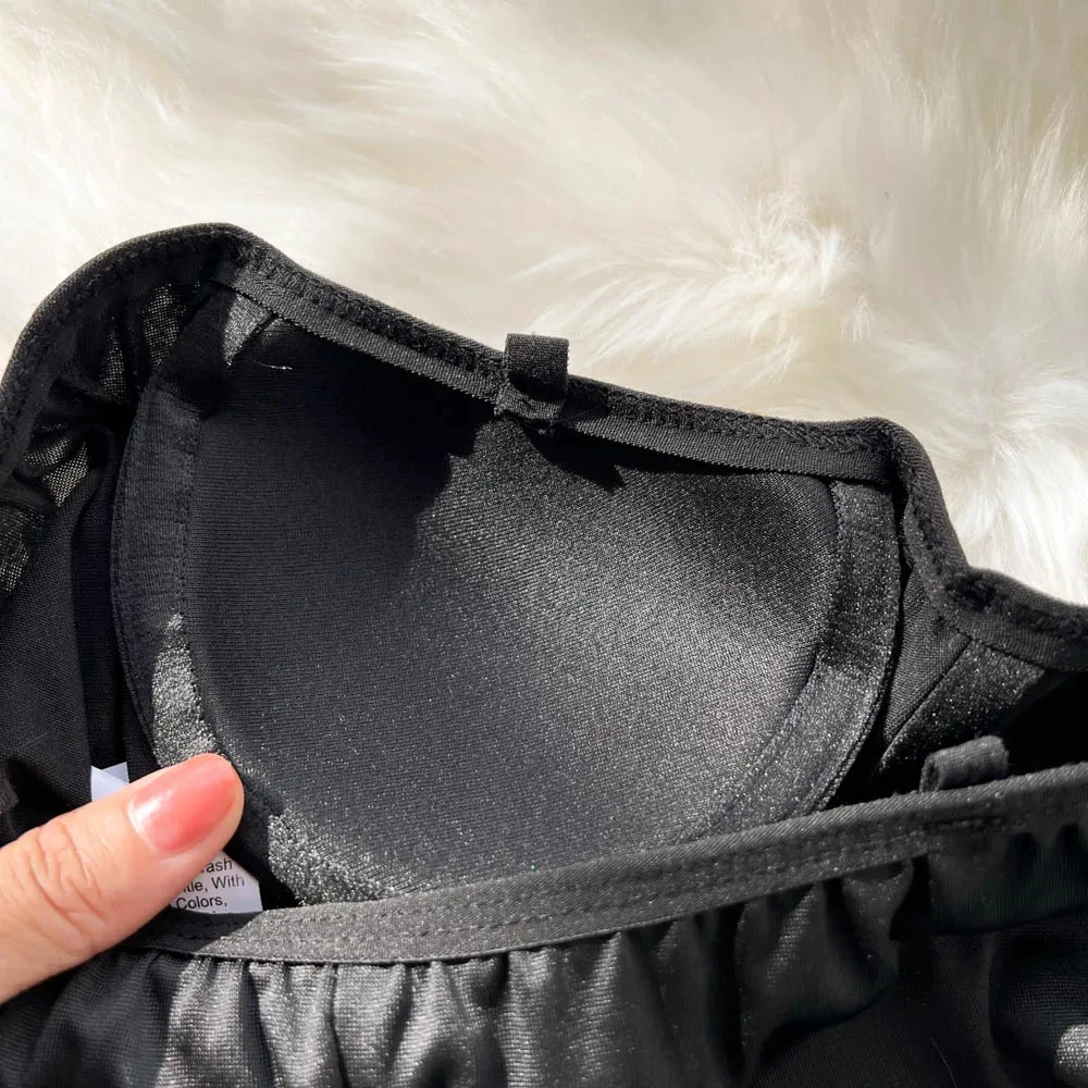 Bunny Girl Solid Color Slim Sexy Bodysuit Strapless Erotic Lingerie Cosplay Uniform Pajamas Pad Women Nightwear Jumper Playsuit