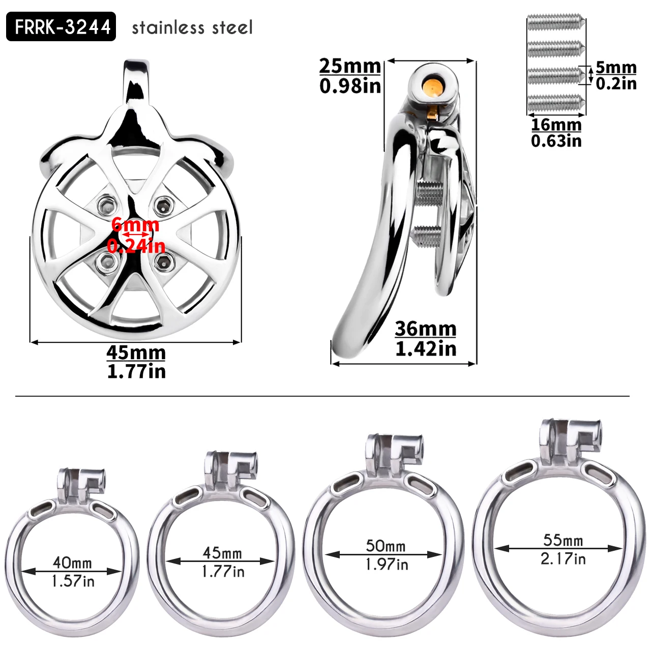 FRRK Flat Curve Chastity Cage with CBT Spikes New Small Cock Lock Extreme Bondage Testicular Torture Device BDSM Sex Shop