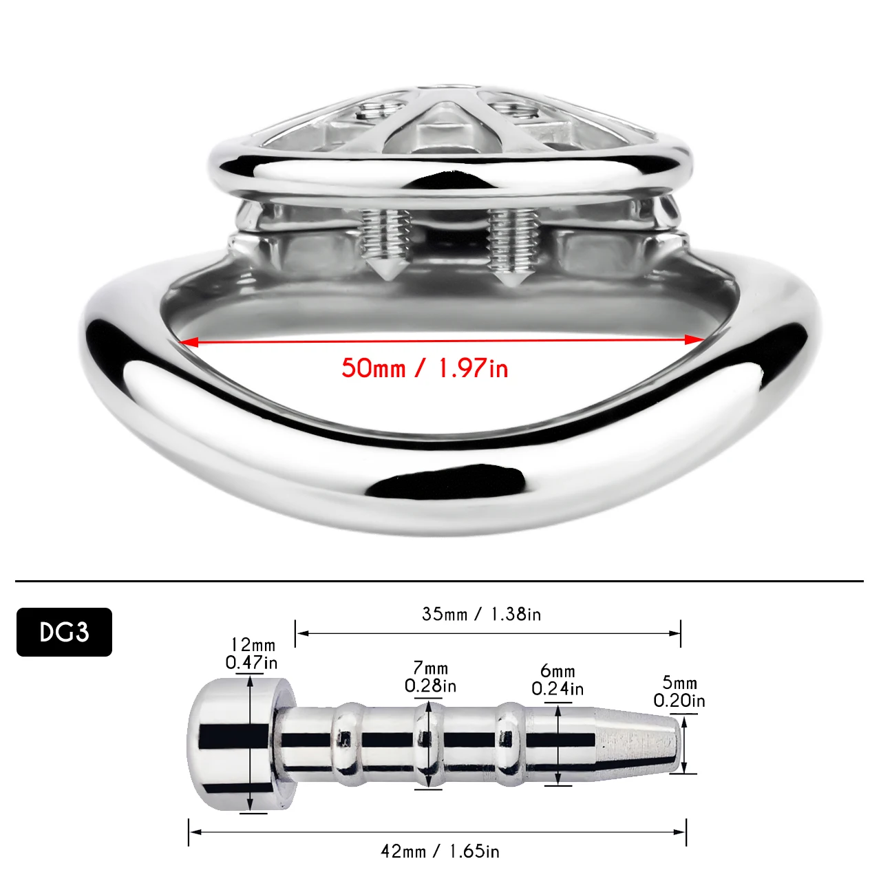 50mm-Sonda Uretral Metal