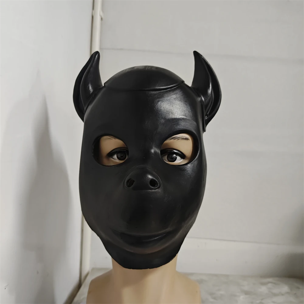 Animal Dog Head Pig Head Mask Funny Dogs Black Helmet Full Head Face Cover Halloween Cosplay Costume Prop Stage Performance Mask Animal Dog Head Pig Head Mask Funny Dogs Black Helmet Full Head Face Cover Halloween Cosplay Costume Prop Stage Performance Mask