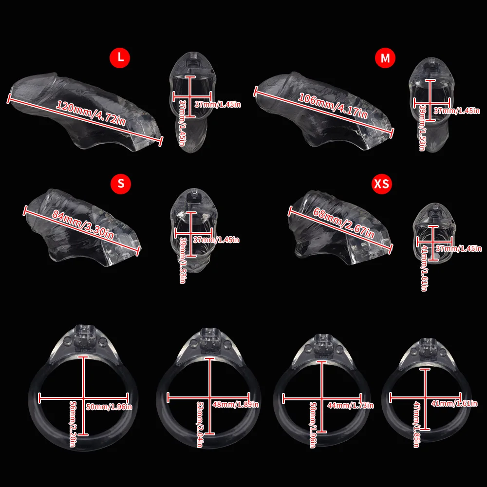 New Convenient Chastity Cage Ice Transparent Simulation Penis Cage Male Lightweight Cock Cage With 3 Rings Set Sex Toys For Men New Convenient Chastity Cage Ice Transparent Simulation Penis Cage Male Lightweight Cock Cage With 3 Rings Set Sex Toys For Men