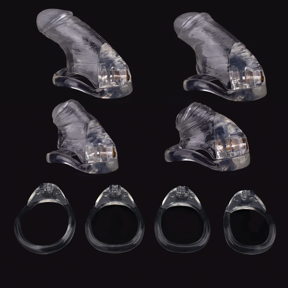 New Convenient Chastity Cage Ice Transparent Simulation Penis Cage Male Lightweight Cock Cage With 3 Rings Set Sex Toys For Men New Convenient Chastity Cage Ice Transparent Simulation Penis Cage Male Lightweight Cock Cage With 3 Rings Set Sex Toys For Men