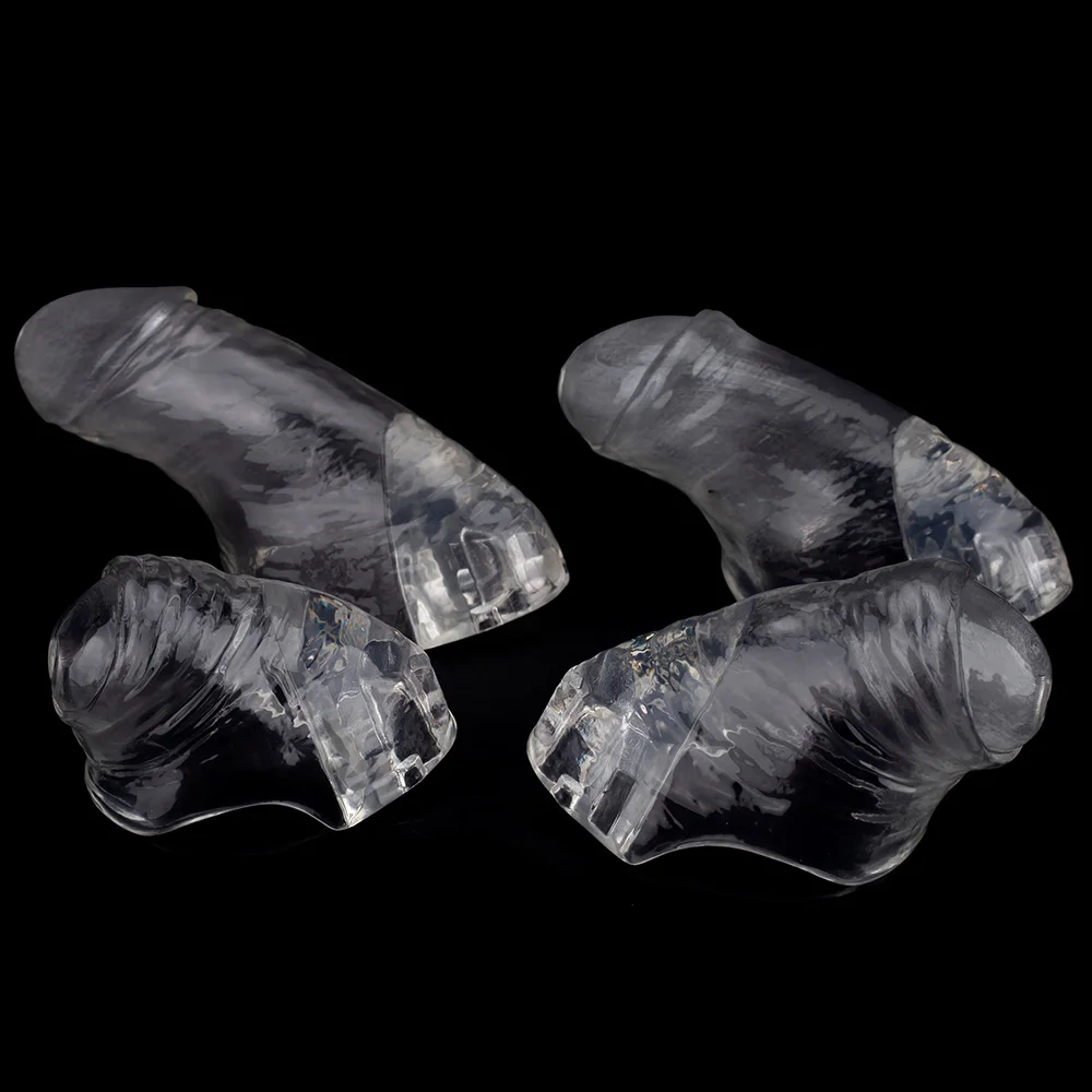 New Convenient Chastity Cage Ice Transparent Simulation Penis Cage Male Lightweight Cock Cage With 3 Rings Set Sex Toys For Men New Convenient Chastity Cage Ice Transparent Simulation Penis Cage Male Lightweight Cock Cage With 3 Rings Set Sex Toys For Men