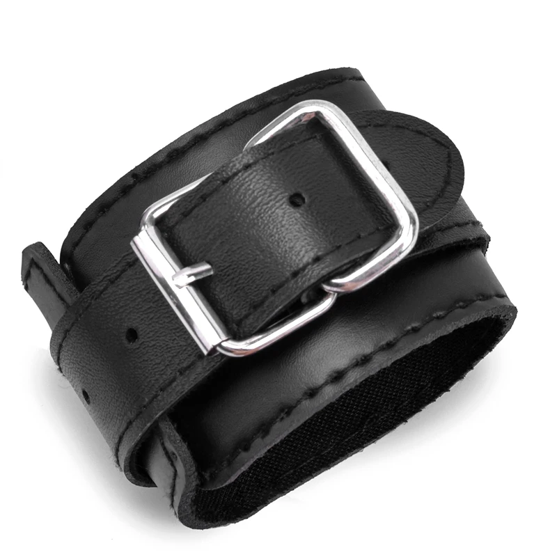 Black Adjustable Leather Handcuffs For Sex Toys For Woman Couples Esposas Bdsm Bondage Handcuffs Exotic Accessories Adult Games