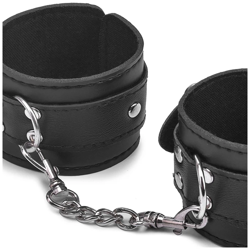 Black Adjustable Leather Handcuffs For Sex Toys For Woman Couples Esposas Bdsm Bondage Handcuffs Exotic Accessories Adult Games
