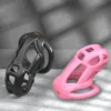 Gaiolas de castidade Cobra 7.0 preta e rosa de resina