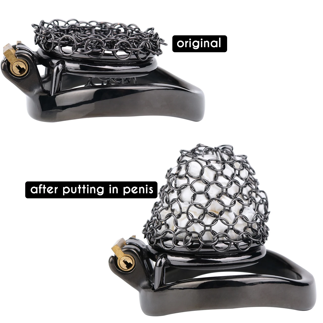 FRRK 1.5in Men's Chastity Cage Penis Bondage Chastity Device Anti Dislodgement Lightweight Penis Ring Adult Erotic Toys 18+