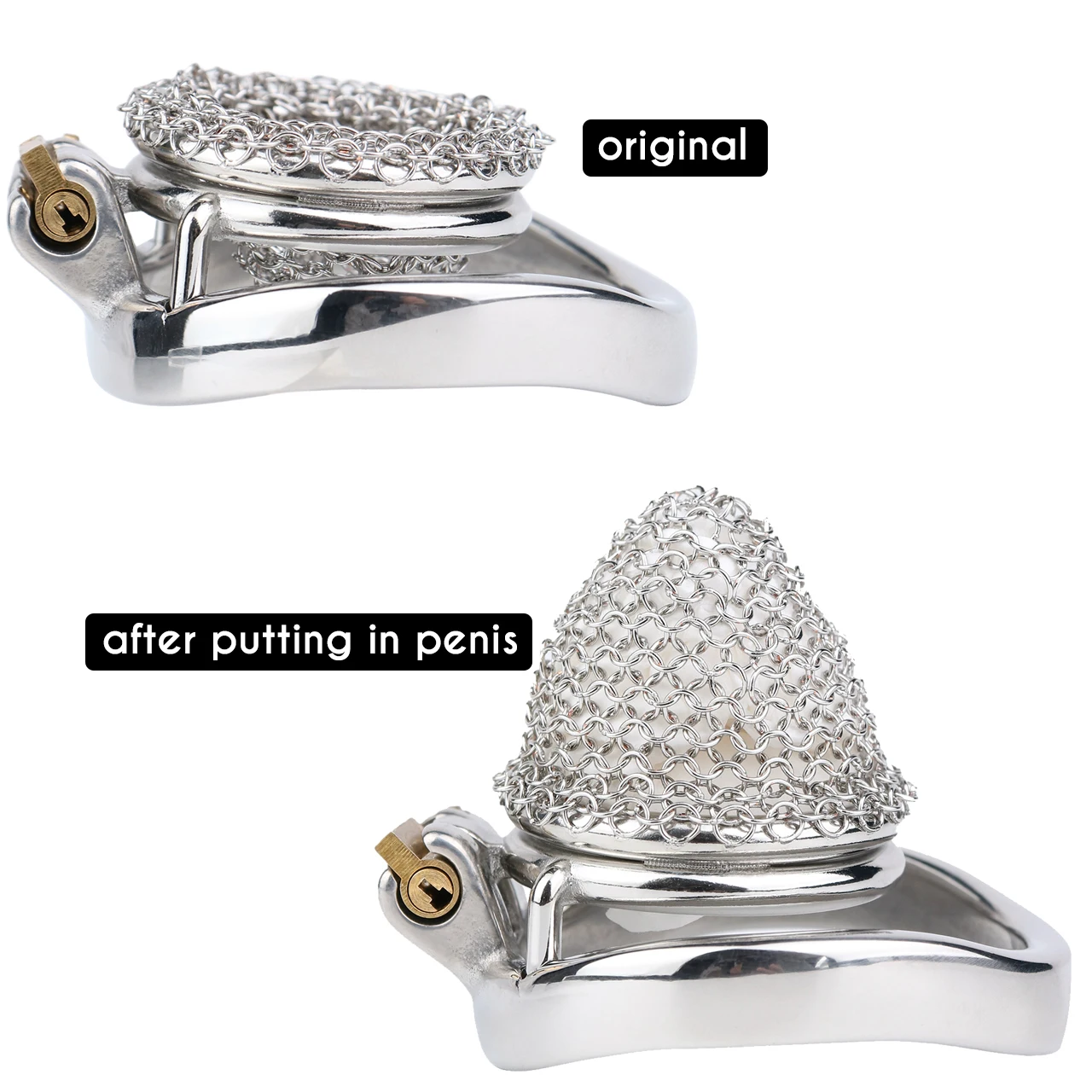 FRRK 1.5in Men's Chastity Cage Penis Bondage Chastity Device Anti Dislodgement Lightweight Penis Ring Adult Erotic Toys 18+