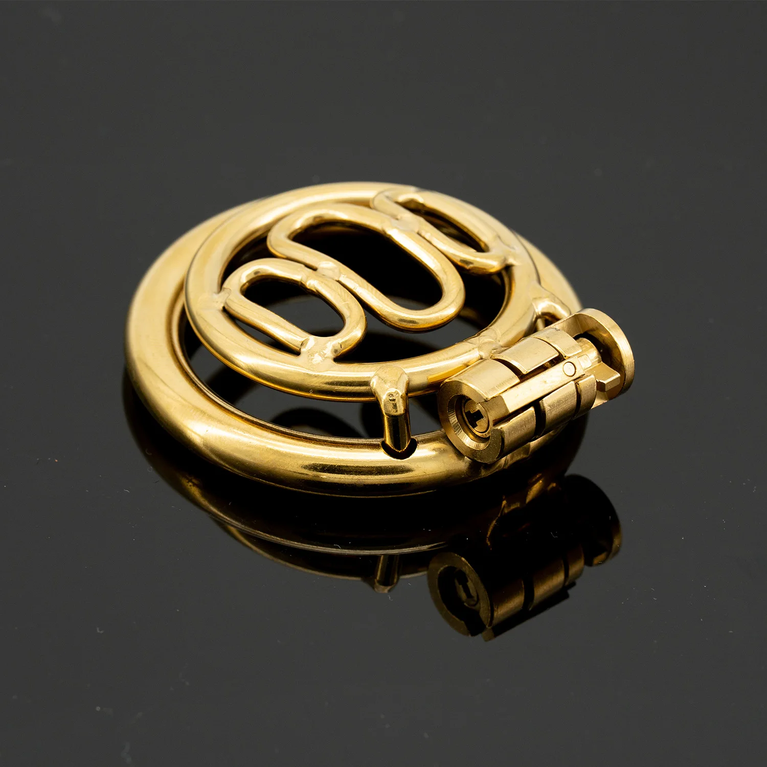 Gold Color Cock Cage Chastity Lock Chastity Cages for Men with 3 size ring