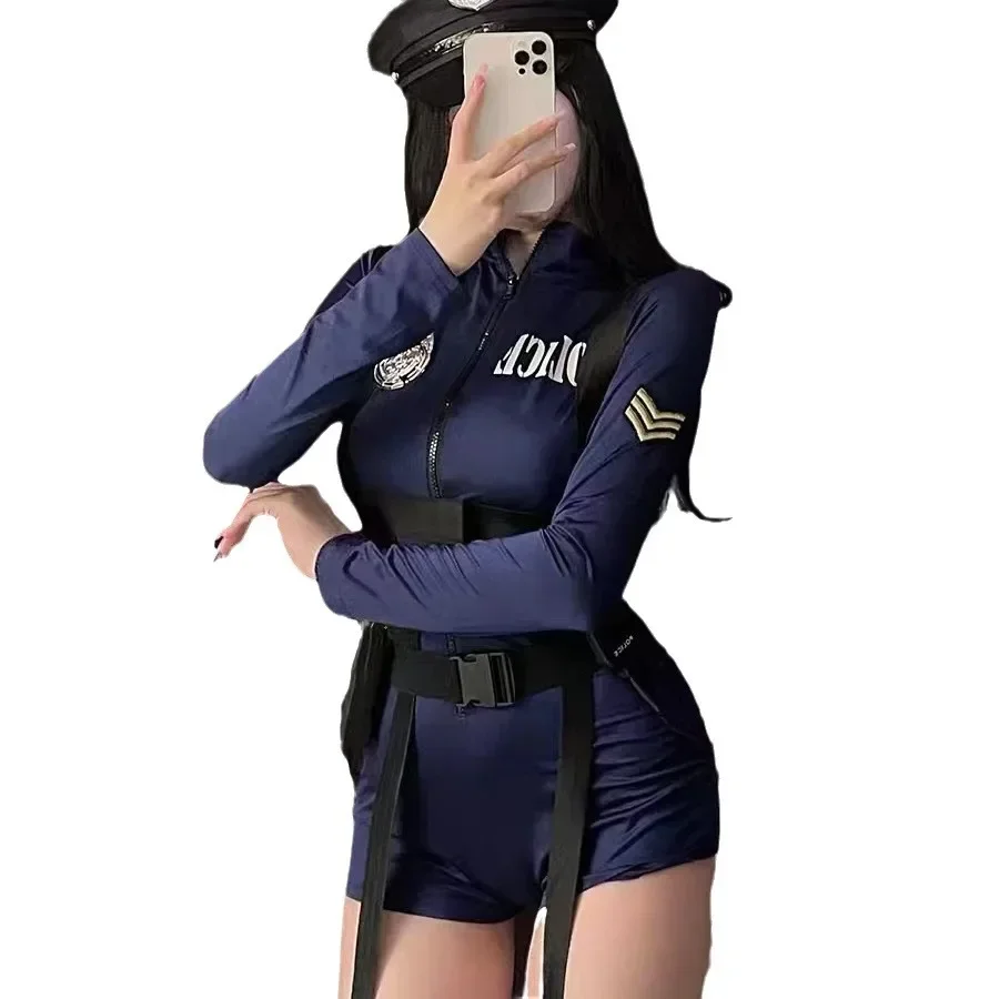 Tempting Blue Police Uniforms Game Uniforms Role-playing Clothes New Lingerie European and American Police Uniforms