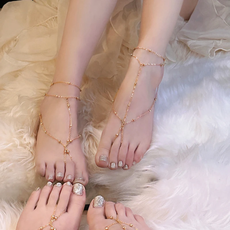 Bohemian Metal Beads Tassels Anklet for Women New Accessories Sexy Exotic Gold Color Multilayer Foot Chain Ankle Beach Jewelry Bohemian Metal Beads Tassels Anklet for Women New Accessories Sexy Exotic Gold Color Multilayer Foot Chain Ankle Beach Jewelry