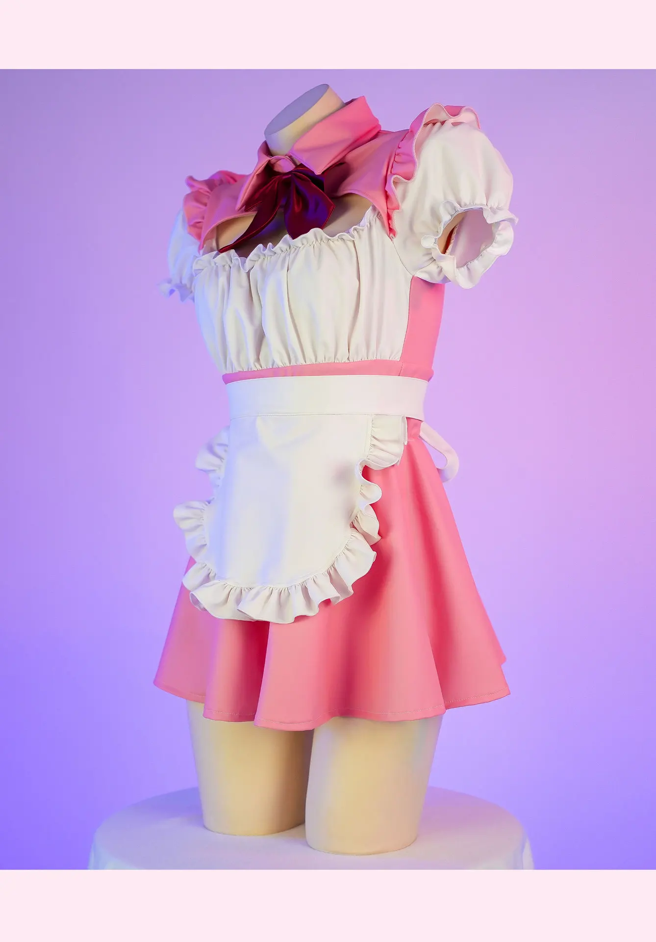 Lolita Anime Cosplay Costumes High Quality Pink Maid Outfit Apron Dress Female Anchor Sexy Lingerie Servant Uniform Set