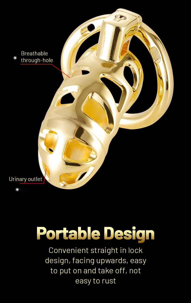Cinto de Castidade Gaiola Dourada Luxury Gold Chastity Cage
