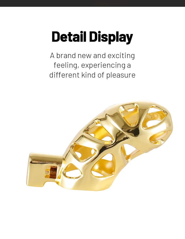 Cinto de Castidade Gaiola Dourada Luxury Gold Chastity Cage