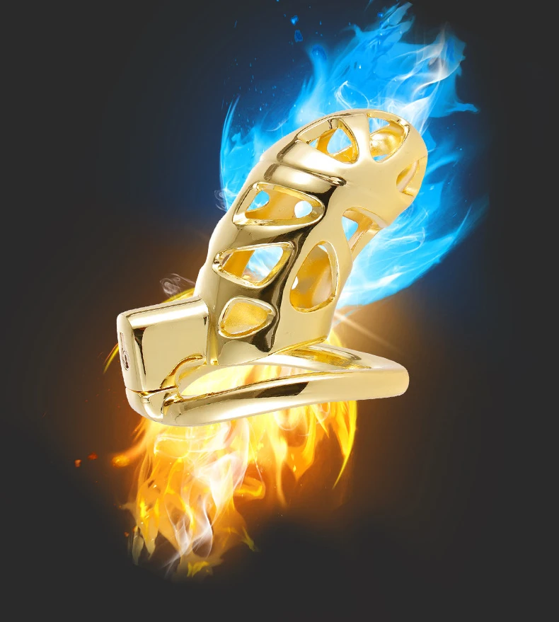 Cinto de Castidade Gaiola Dourada Luxury Gold Chastity Cage