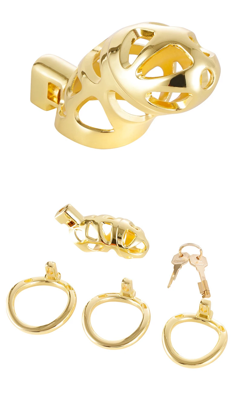 Cinto de Castidade Gaiola Dourada Luxury Gold Chastity Cage