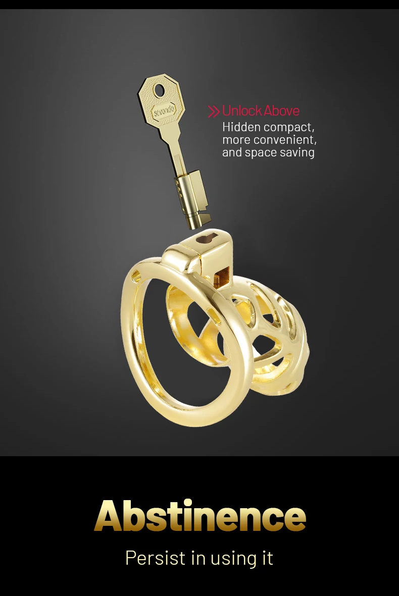 Cinto de Castidade Gaiola Dourada Luxury Gold Chastity Cage
